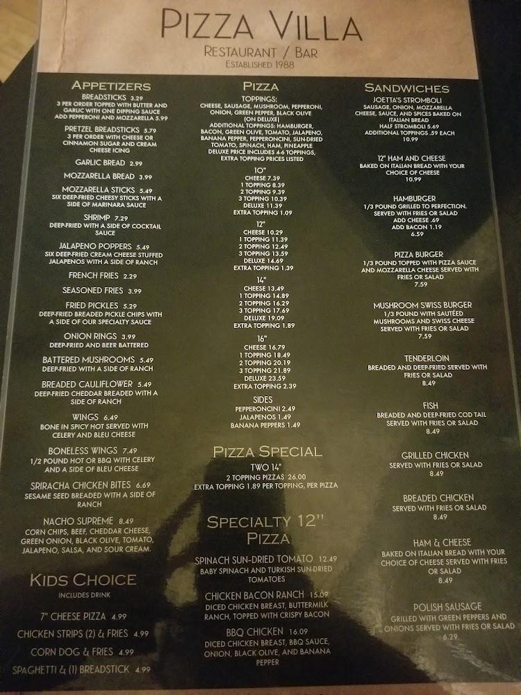 Pizza Villa II Menu image 1